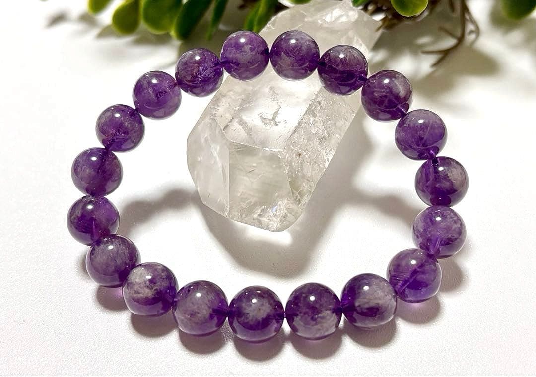 最高品質　超希少入手困難　愛の守護石　エンジェルクラウドアメジストのブレス