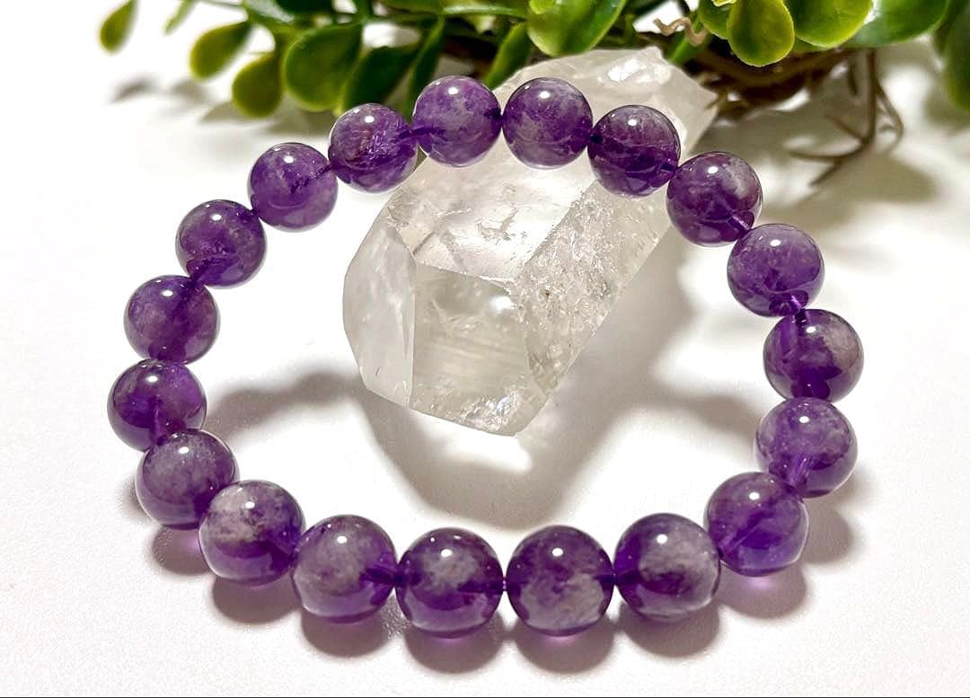 最高品質　超希少入手困難　愛の守護石　エンジェルクラウドアメジストのブレス