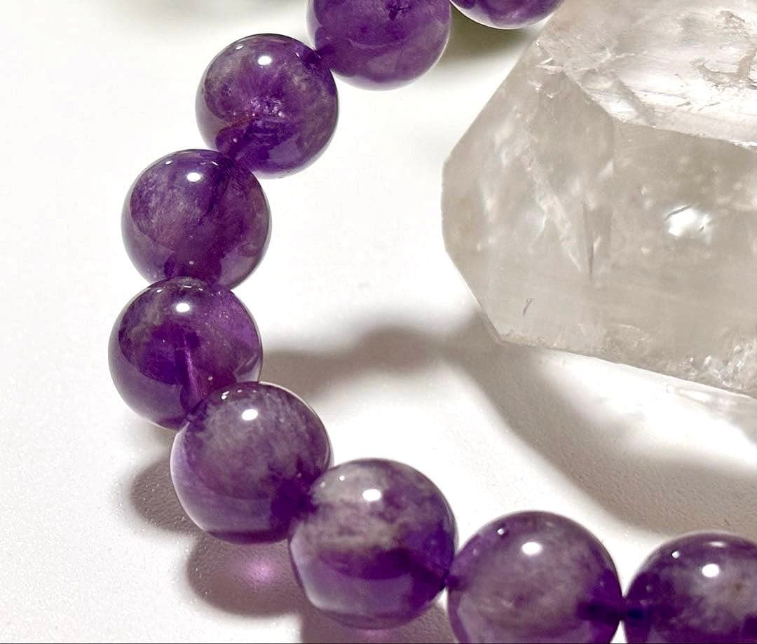 最高品質　超希少入手困難　愛の守護石　エンジェルクラウドアメジストのブレス