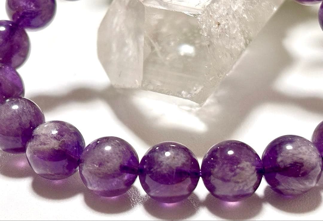 最高品質　超希少入手困難　愛の守護石　エンジェルクラウドアメジストのブレス