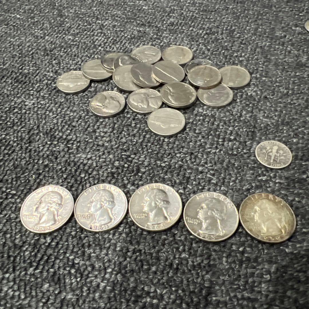 アメリカ 1964 銀貨 ワシントン クォーターダラー　24枚セット