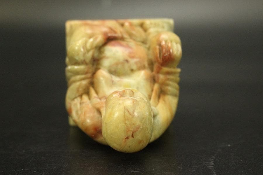 中国美術 寿山石 刻布袋 印材(A550)