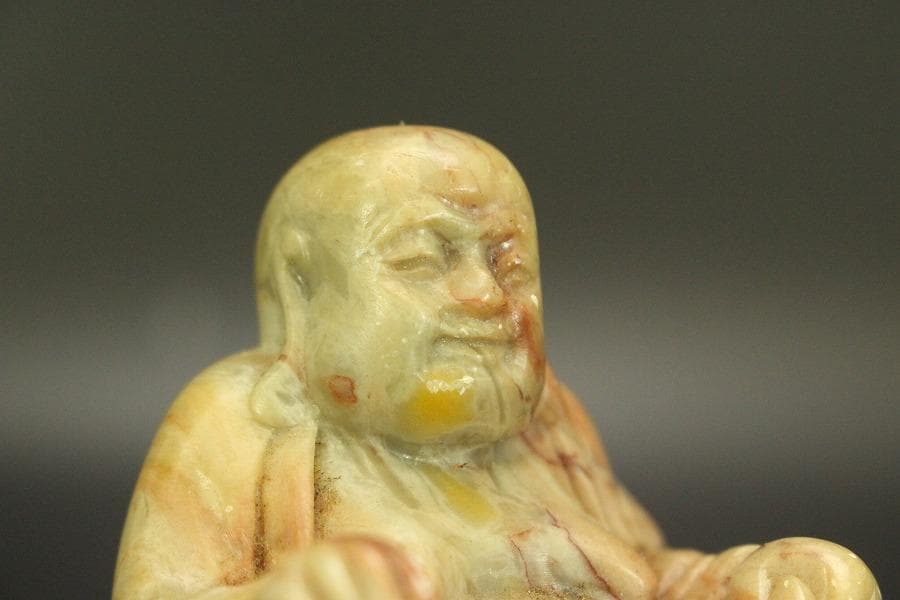 中国美術 寿山石 刻布袋 印材(A550)