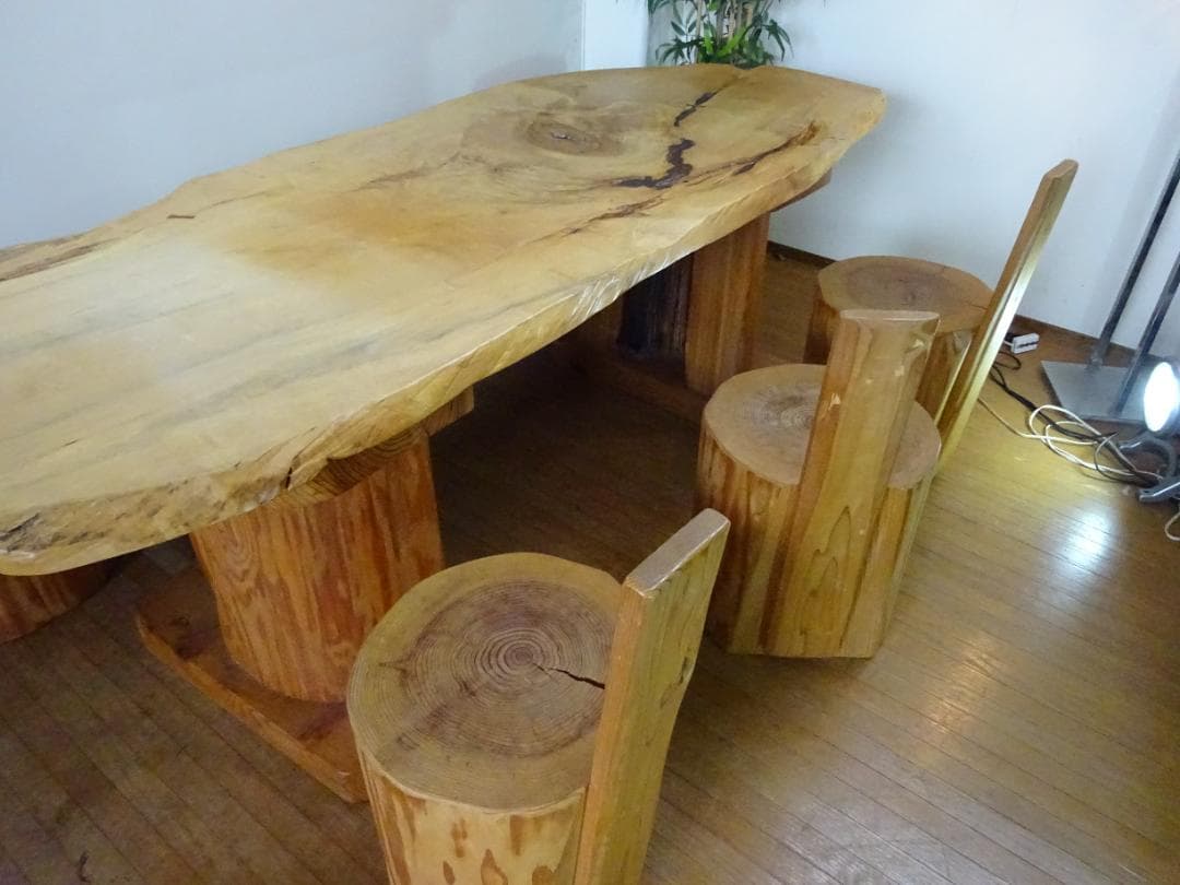 monkey　杉・ログ材　丸太椅子　腰掛け　一人用ベンチ　3脚セット