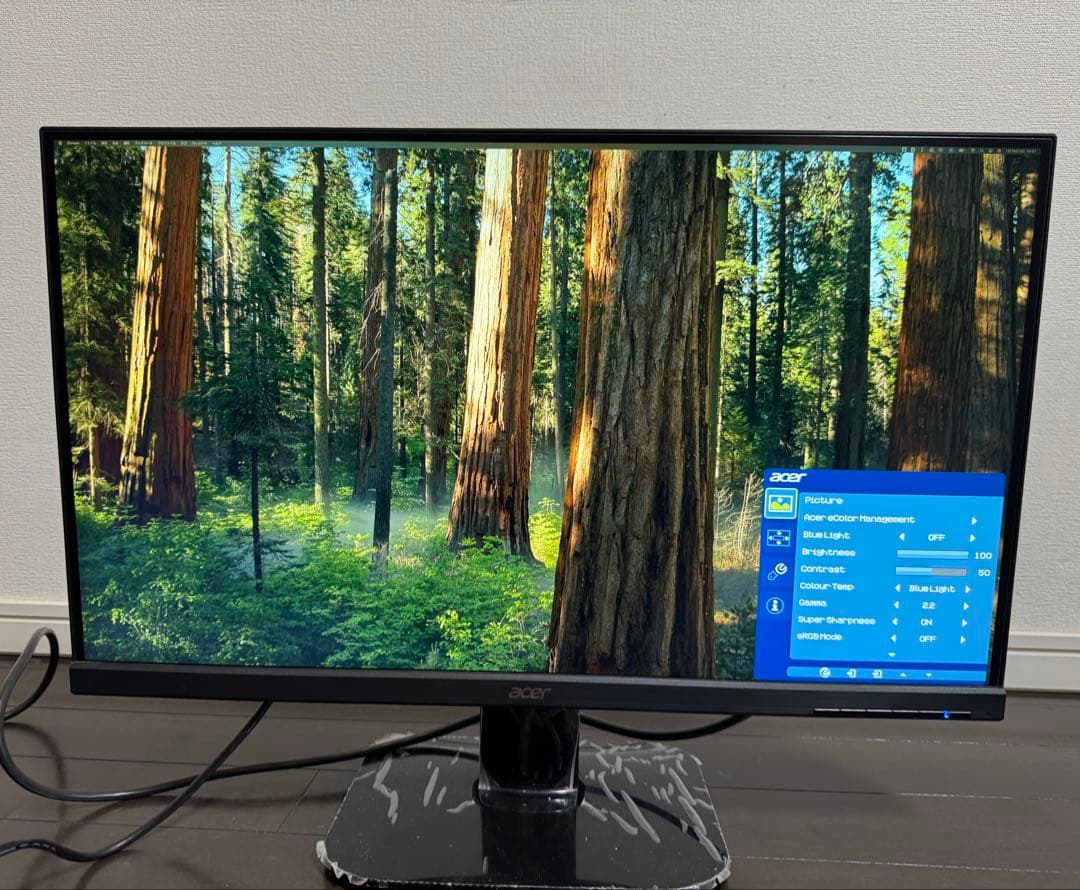 【美品】Acer 27型ワイド4K対応液晶モニターKA270HKbmjdppx