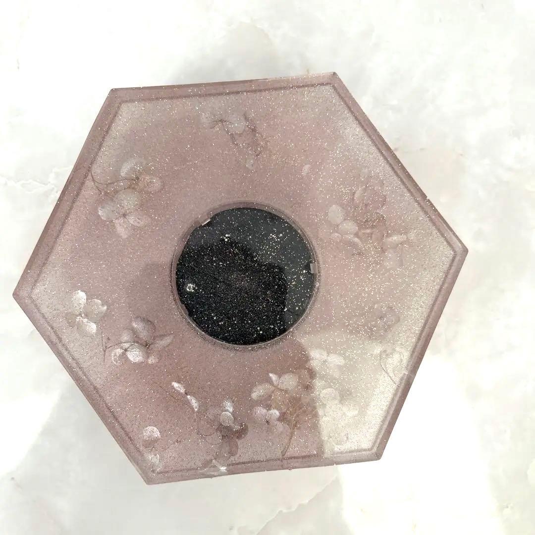 ハンドメイドレジン置き時計　アート作品　ラメ入り　おしゃれ　プレゼント