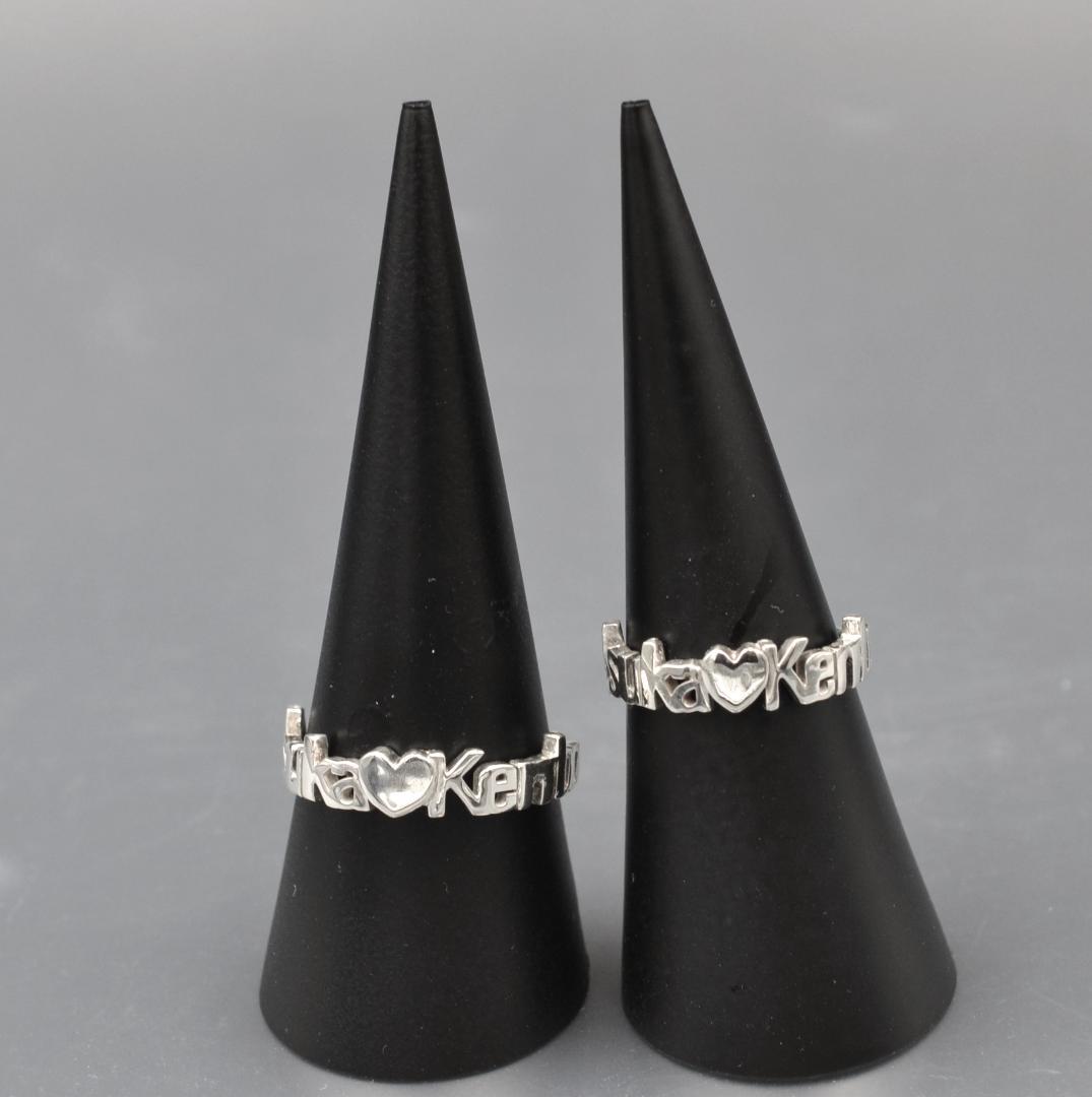 ペアリング　シルバーリング　名前リング