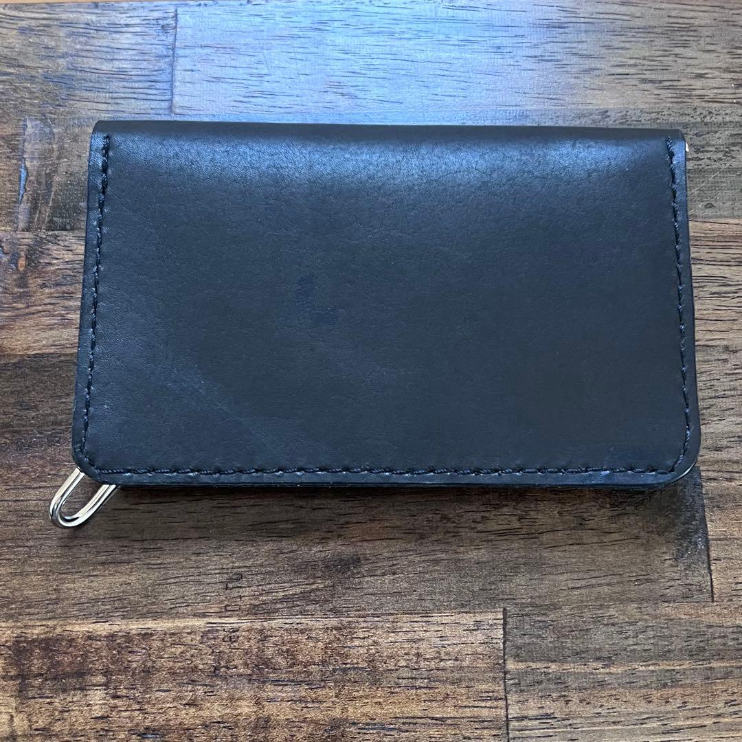牛革 トラッカーウォレット ミドル 黒 『紙幣折らずに収納可』