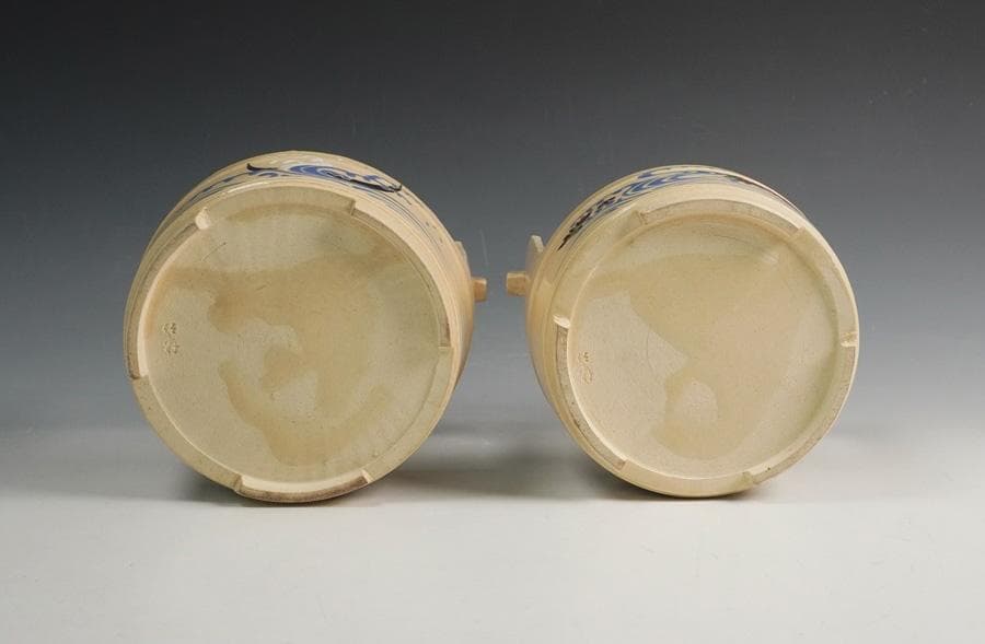 三浦竹軒 金彩 色絵 手桶 一双 茶器 共箱