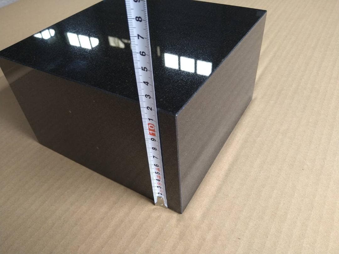 高級天然黒御影石 ●オーディオ　束石　台座● 200×200×高120●5面磨き