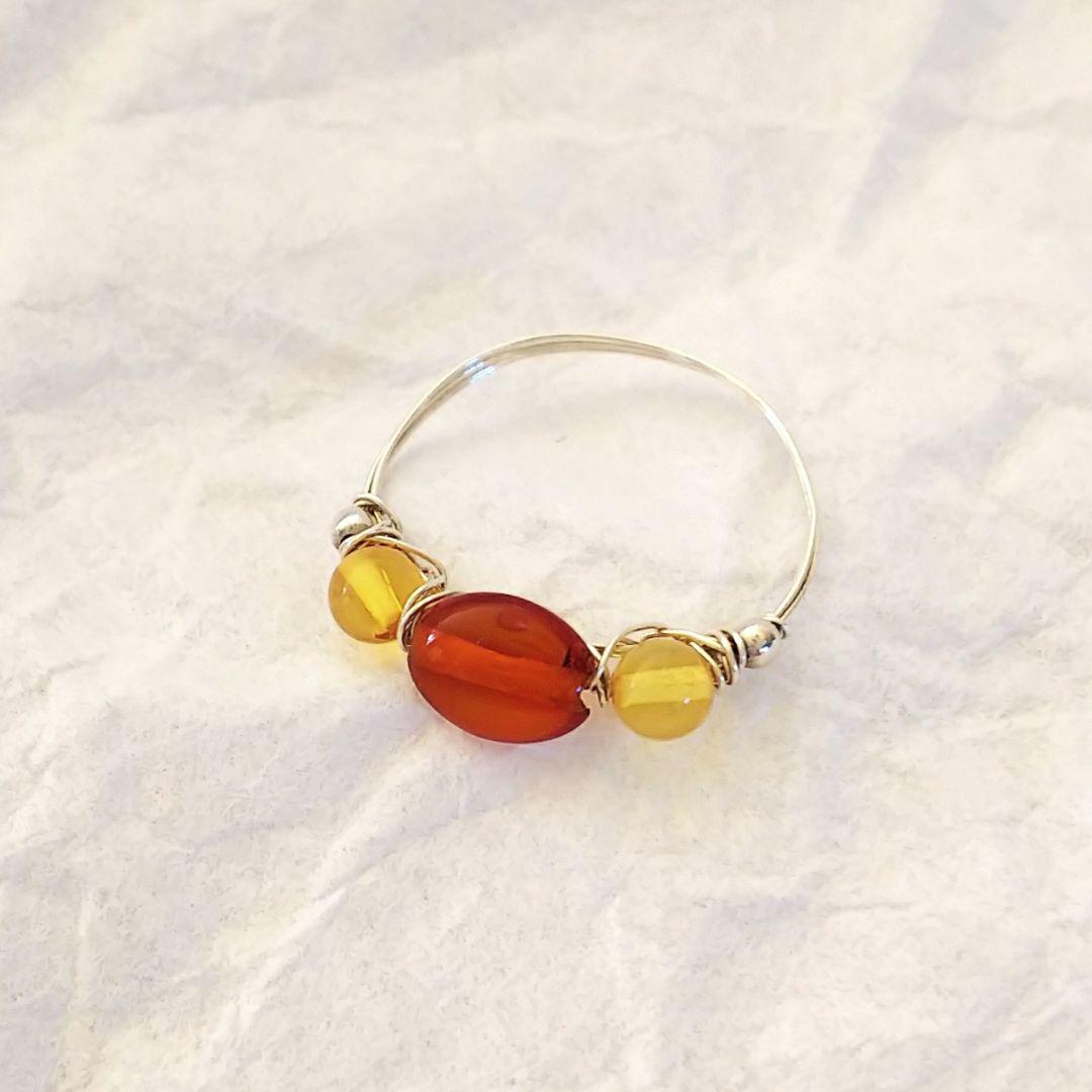 Silver925 バルティックアンバー 2種 リング