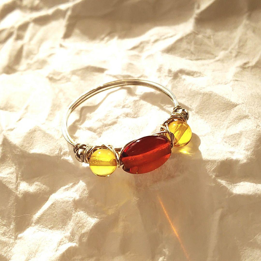 Silver925 バルティックアンバー 2種 リング