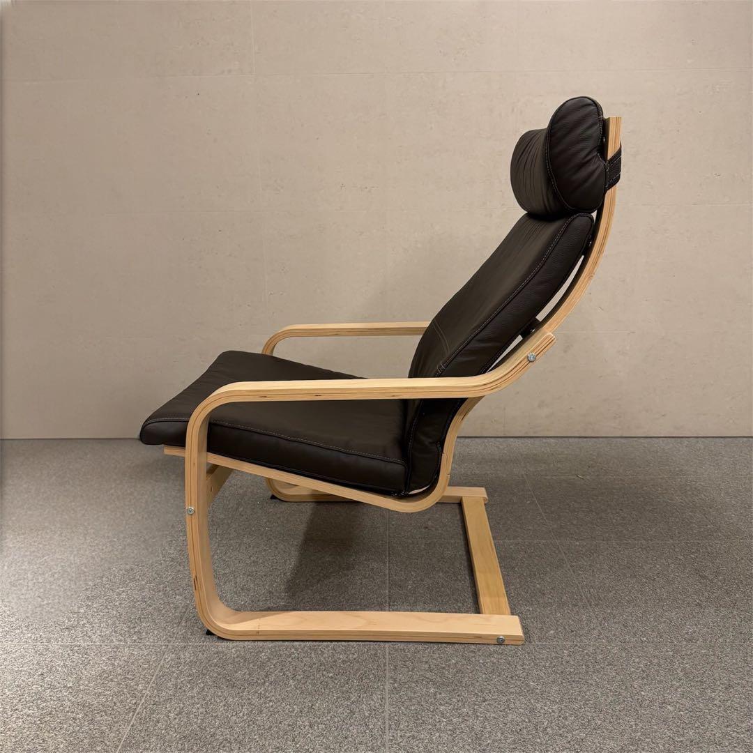 IKEA POÄNG ポエング パーソナルチェア 牛革クッションセット