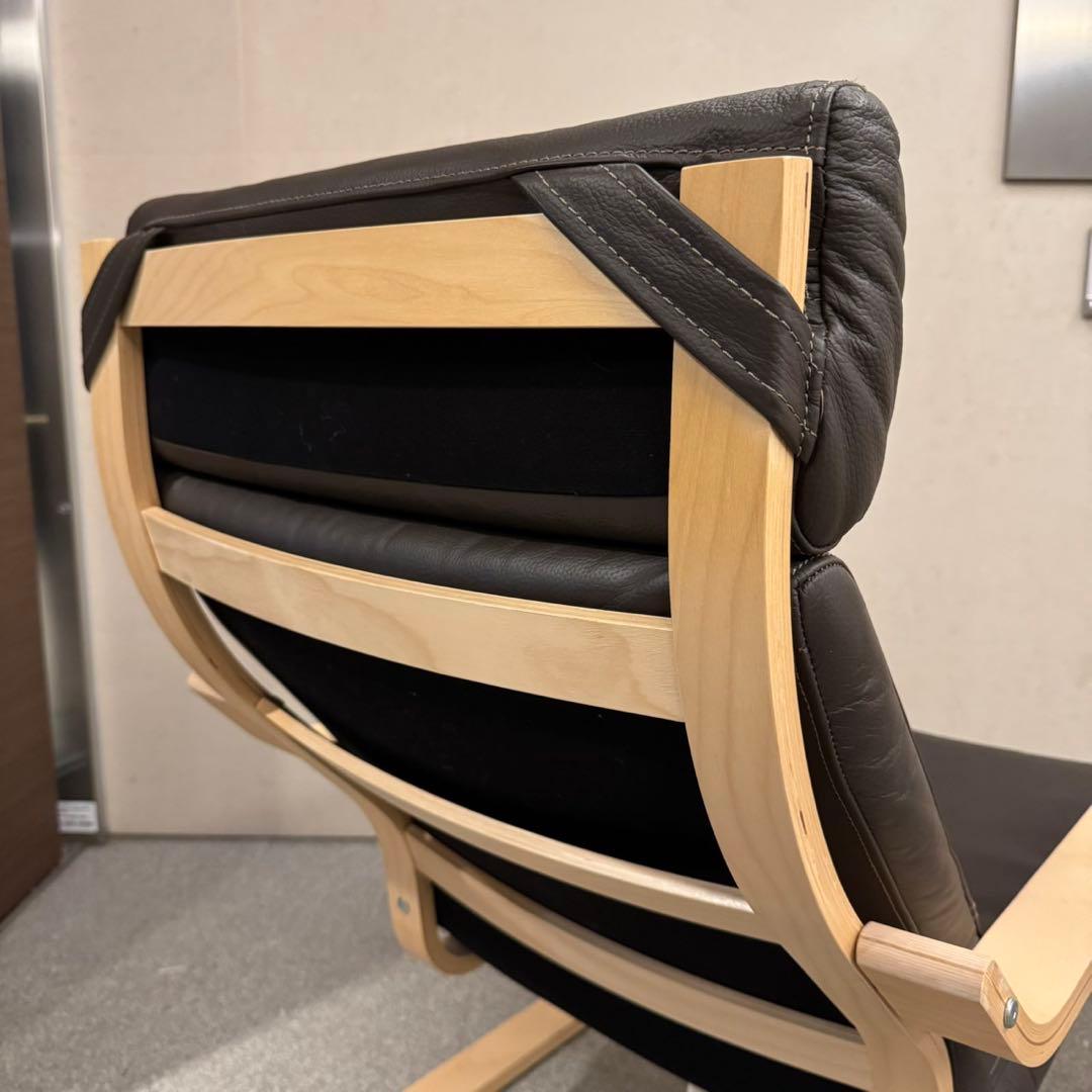 IKEA POÄNG ポエング パーソナルチェア 牛革クッションセット