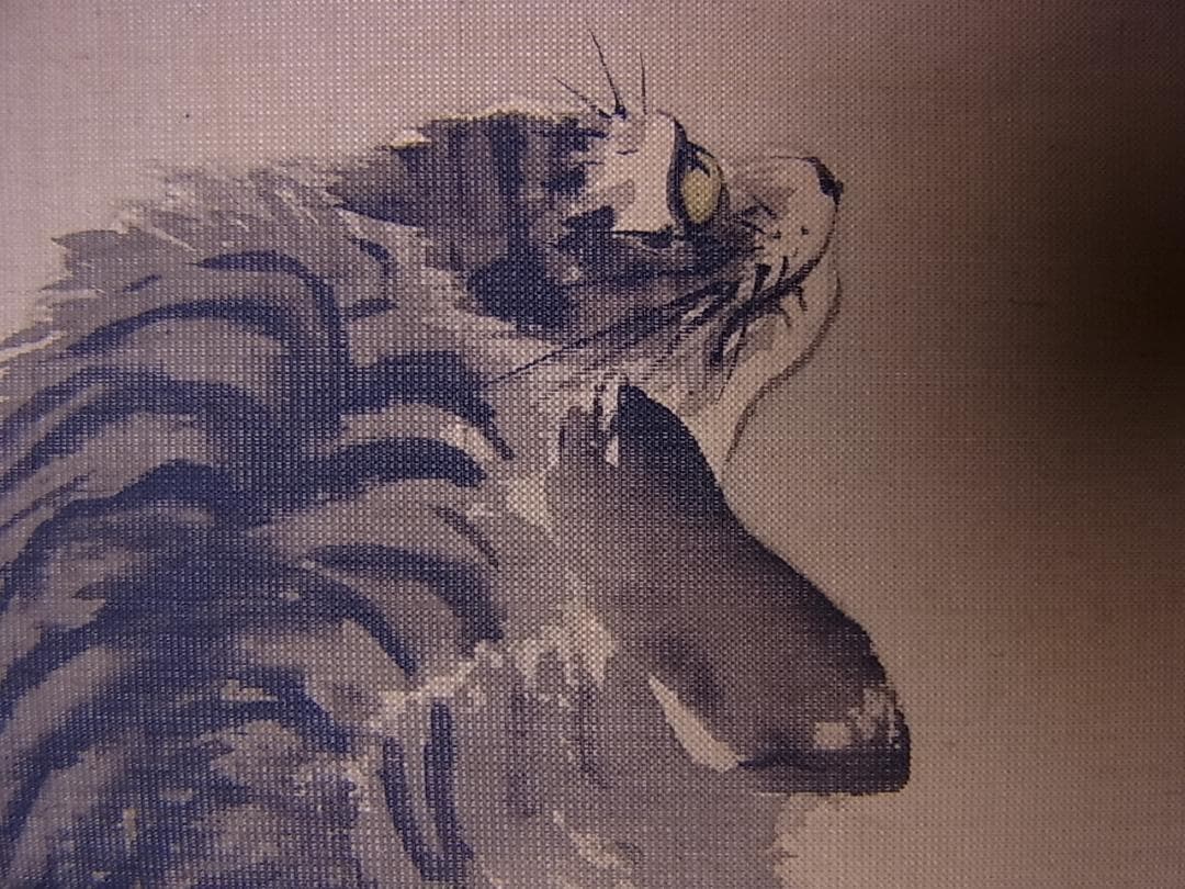 『森一鳳真蹟墨画龍虎小品張合』掛軸　箱付