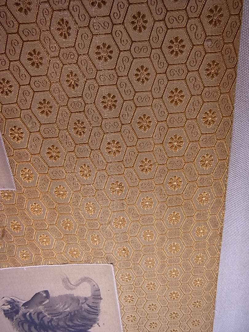 『森一鳳真蹟墨画龍虎小品張合』掛軸　箱付