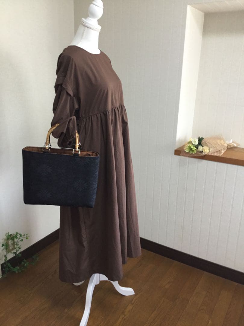 花ぷらら・最後の1点. ハンドメイド・大島紬・大きめ・トートバッグ・183