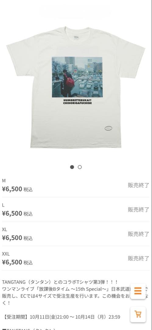 ハンブレッダーズ✖️ TANGTANGコラボホワイト Tシャツ 写真プリント L