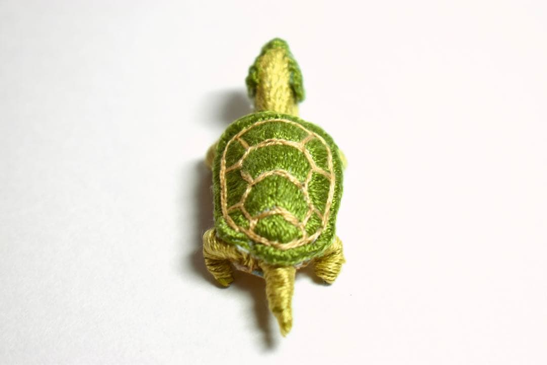 【縁起物】かめ_立体刺繍