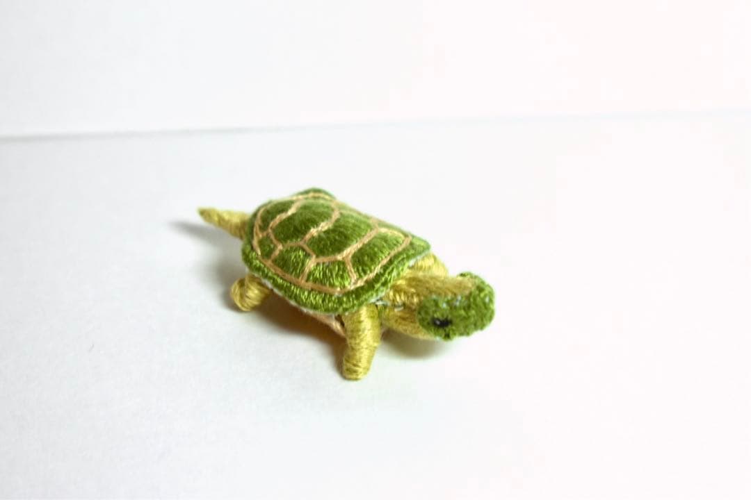 【縁起物】かめ_立体刺繍