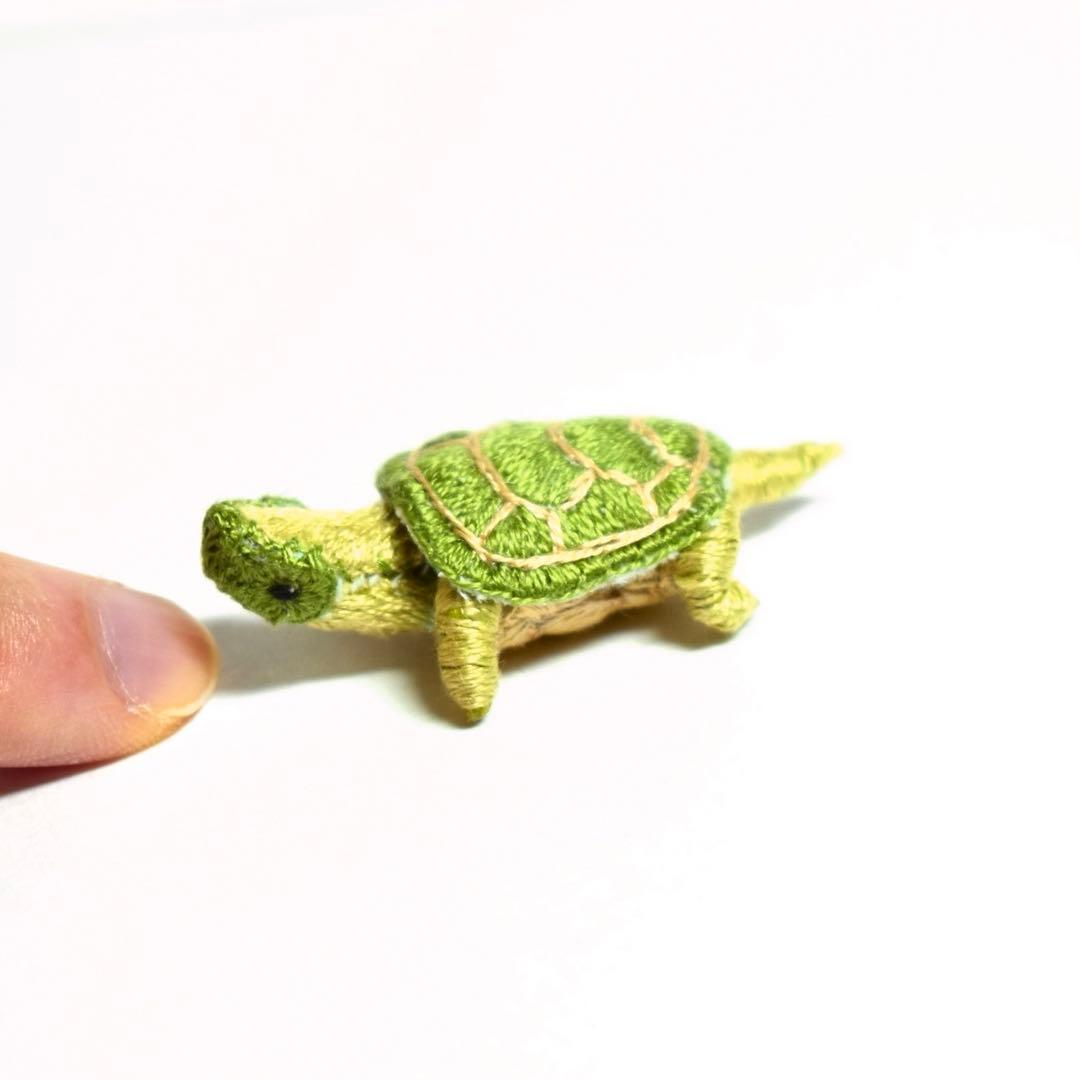 【縁起物】かめ_立体刺繍