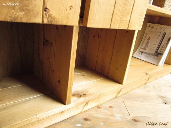 サイズオーダー可！超ワイド6枚パタパタキャビネット●ナチュラルブラウン●受注製作