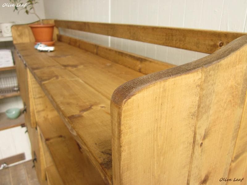 サイズオーダー可！超ワイド6枚パタパタキャビネット●ナチュラルブラウン●受注製作