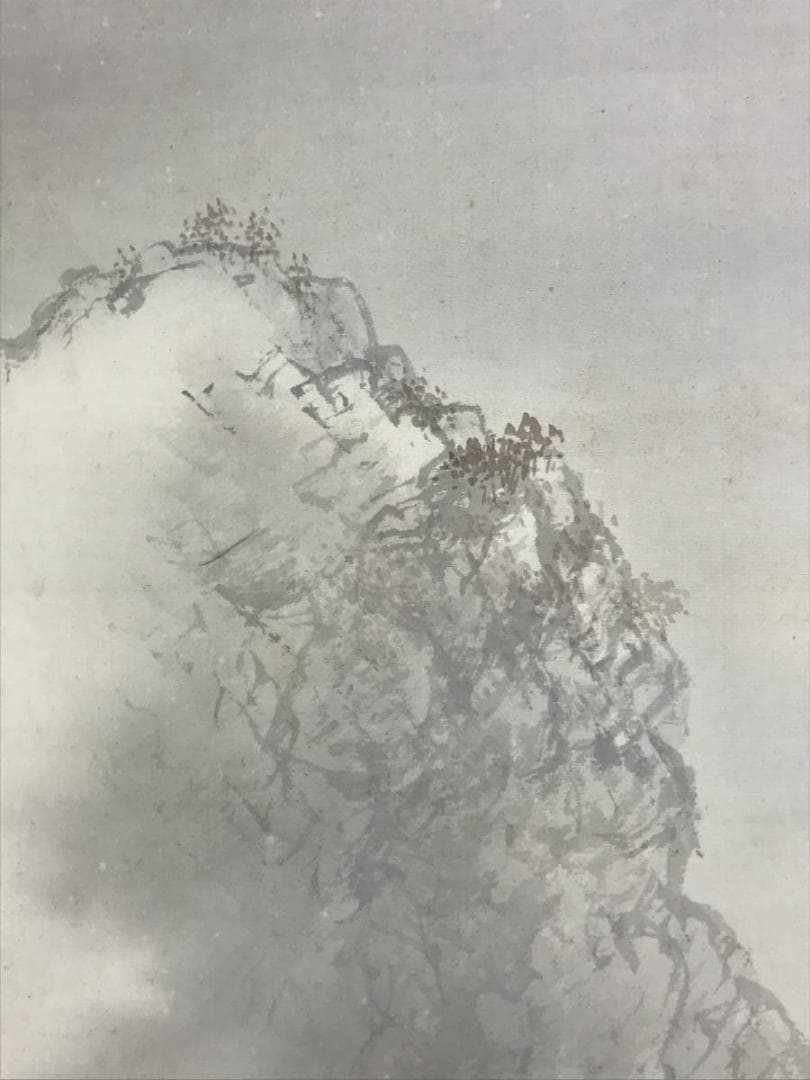 【真作】大西圭斎/秋景山樵図/山水図/深山帰樵図/掛軸/名家伝来/AD-346