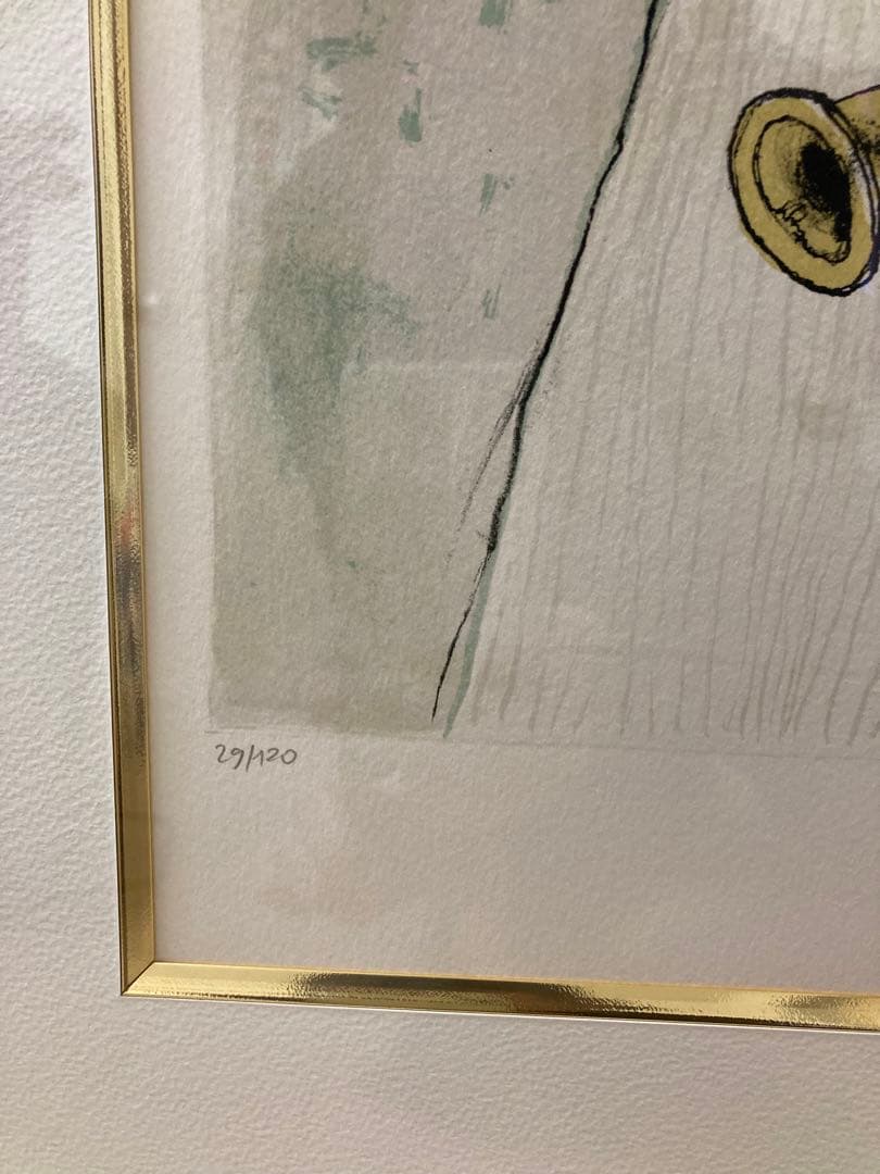 ジャン・ジャンセン　レア作品　トランペット　真作　リトグラフ