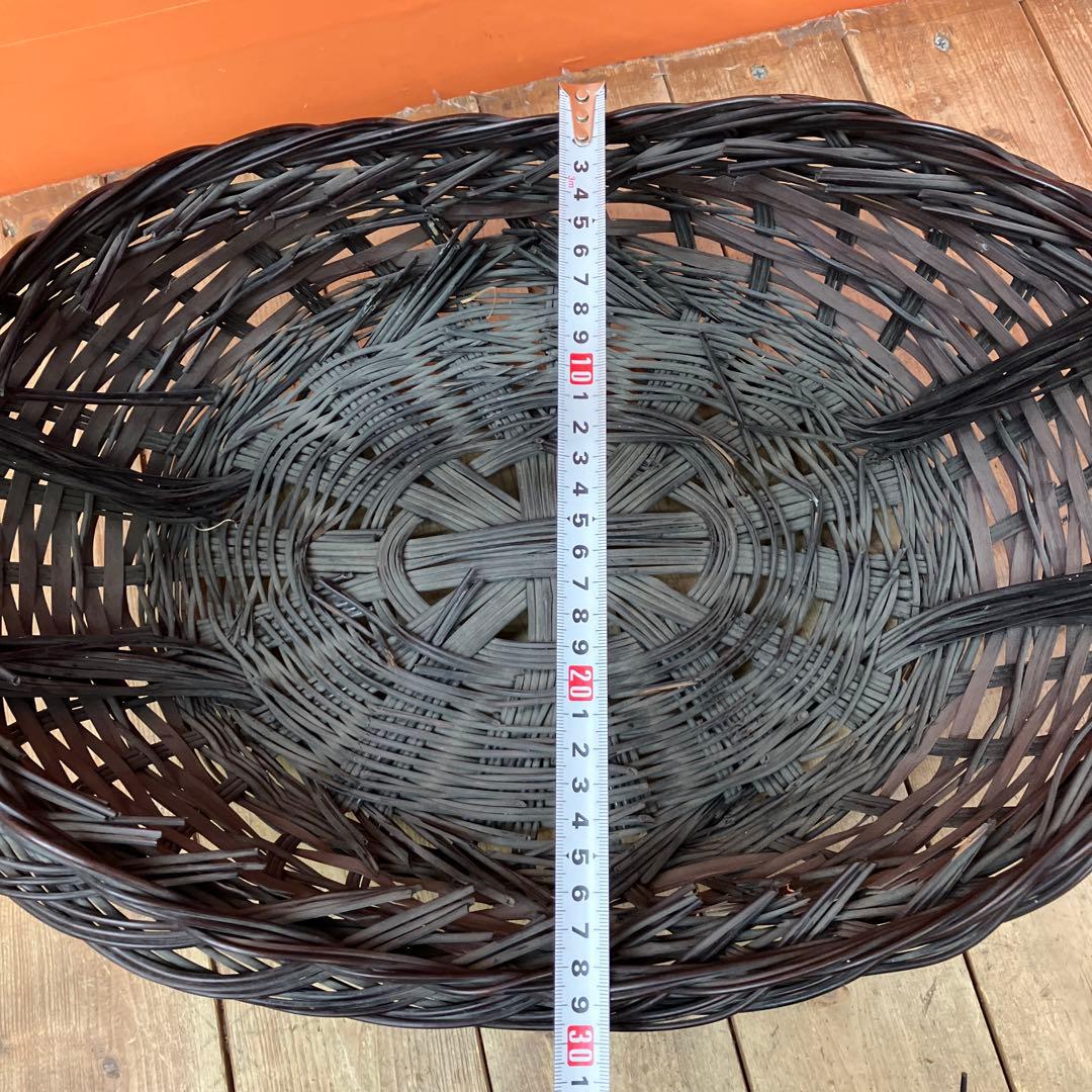 B-壁 持ち手付きバスケット かご カゴ インテリア収納 柳ラタンバスケット