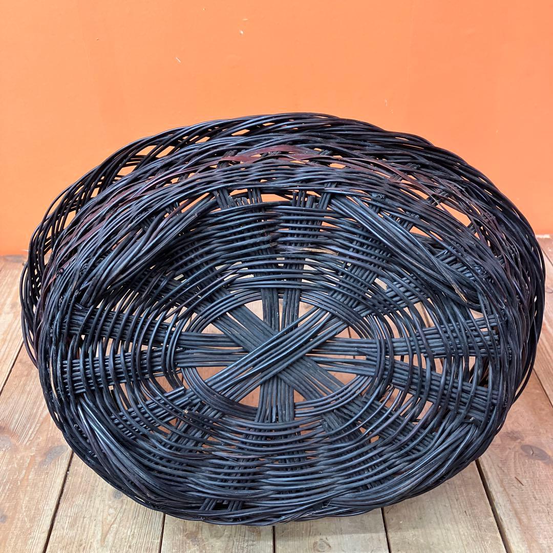 B-壁 持ち手付きバスケット かご カゴ インテリア収納 柳ラタンバスケット