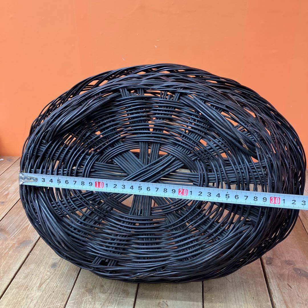 B-壁 持ち手付きバスケット かご カゴ インテリア収納 柳ラタンバスケット