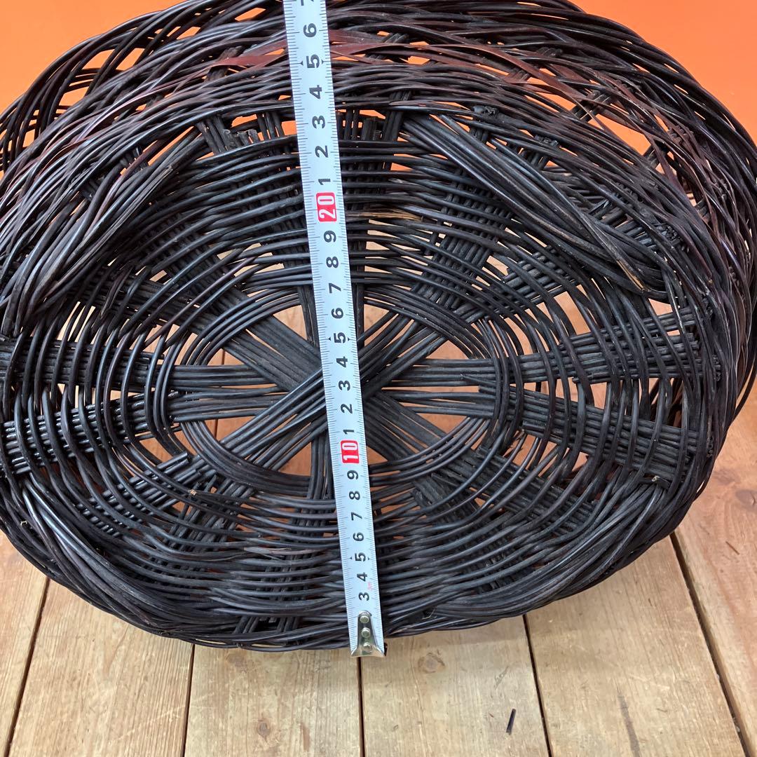 B-壁 持ち手付きバスケット かご カゴ インテリア収納 柳ラタンバスケット