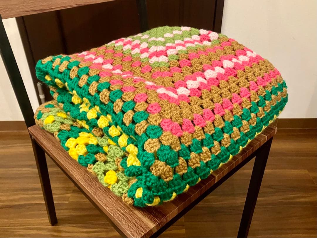 55 /グラニースクエア ブランケット 膝掛け マルチカバー ベッドカバー