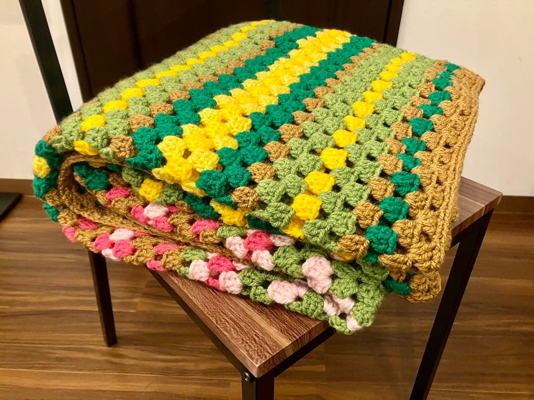 55 /グラニースクエア ブランケット 膝掛け マルチカバー ベッドカバー