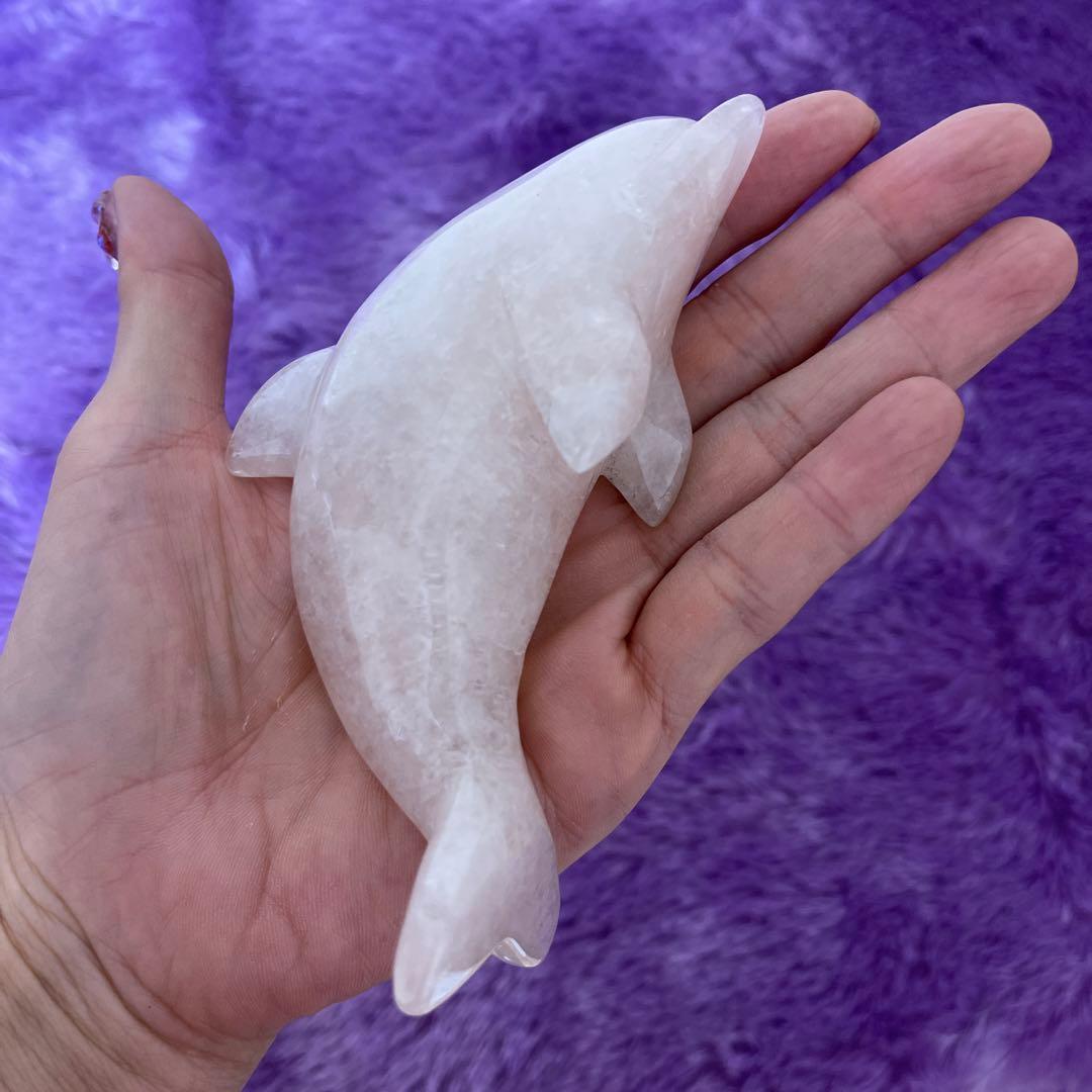 癒しと開運 ローズクオーツ イルカ 13cm ヒーリング効果