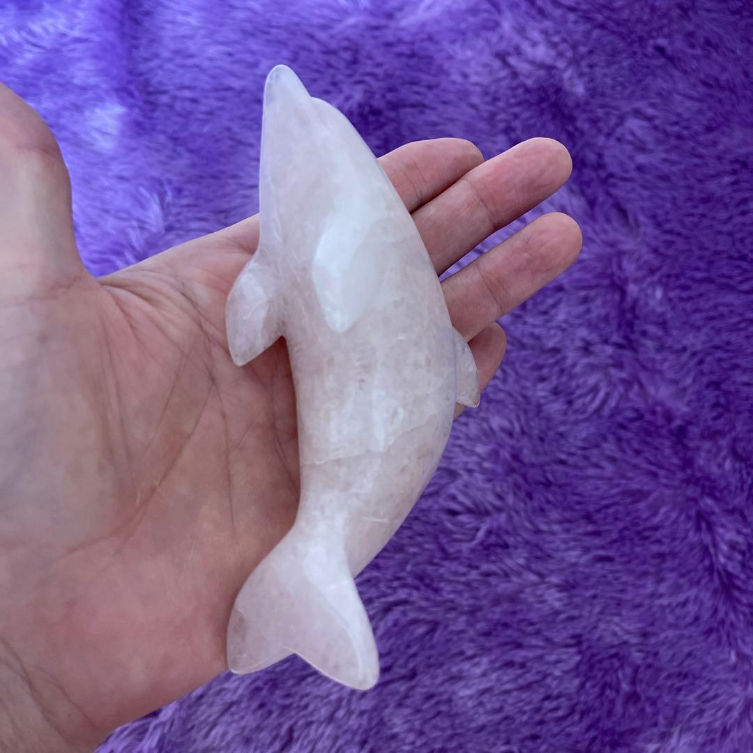 癒しと開運 ローズクオーツ イルカ 13cm ヒーリング効果