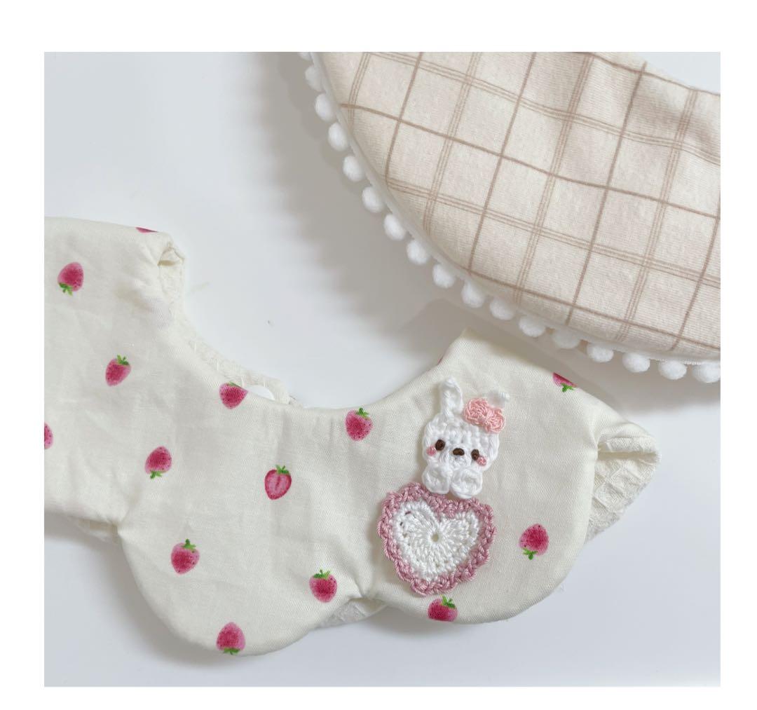 ハンドメイドスタイ　ポケット　くまちゃん　うさちゃん