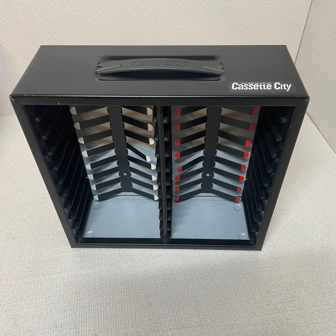 カセットテープ収納ケース カセットシティ レトロ ブラック・レッド