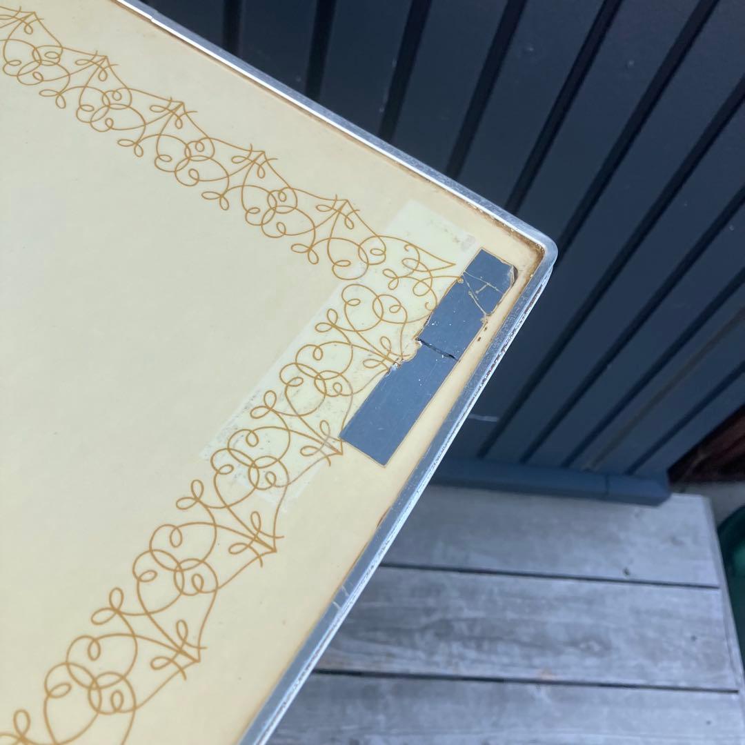 昭和レトロ 木製コンソールテーブル コールキャビネット レザー張り 電話台