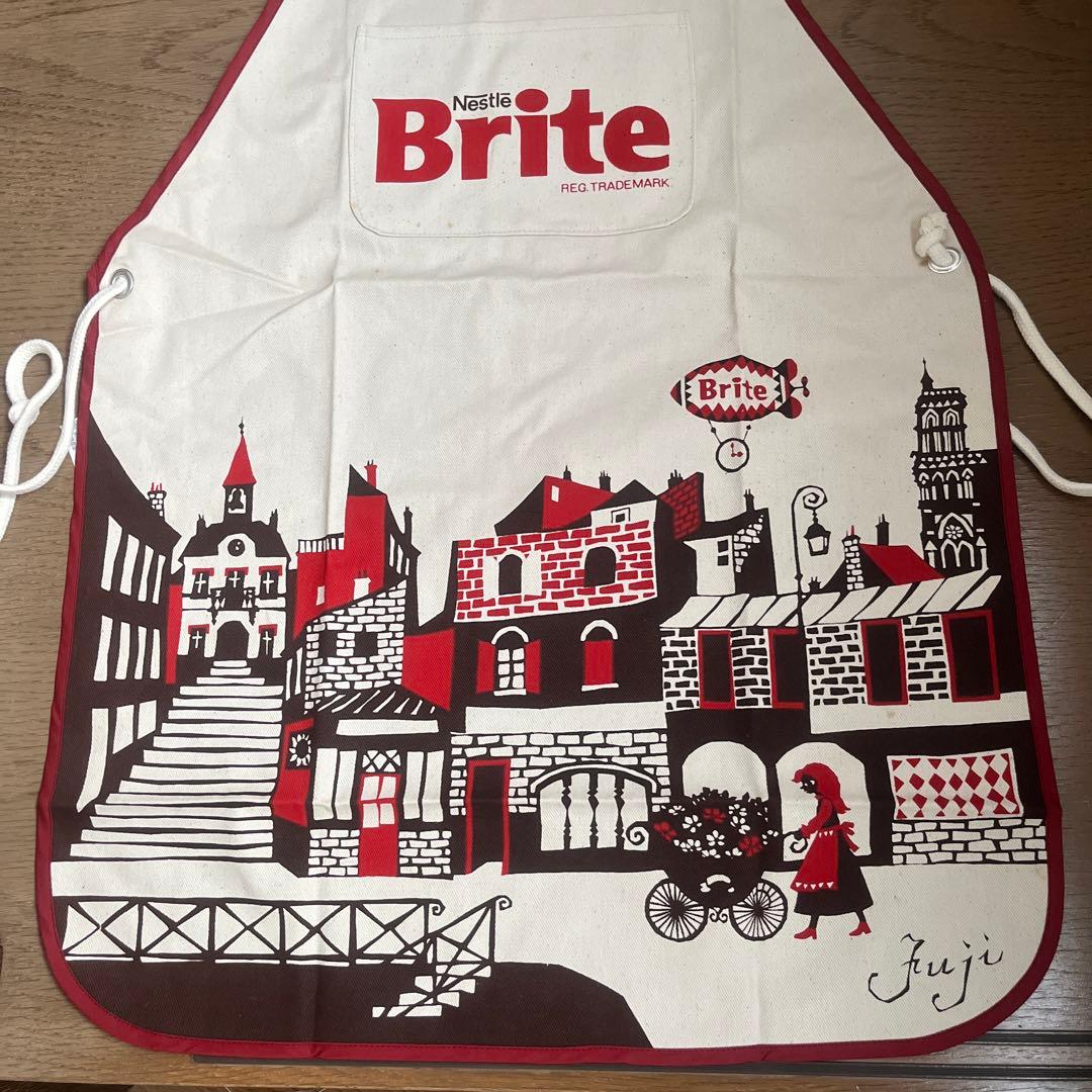 週末お値下げ　ネスカフェ ブライト エプロン　籐城清治　ヴィンテージ