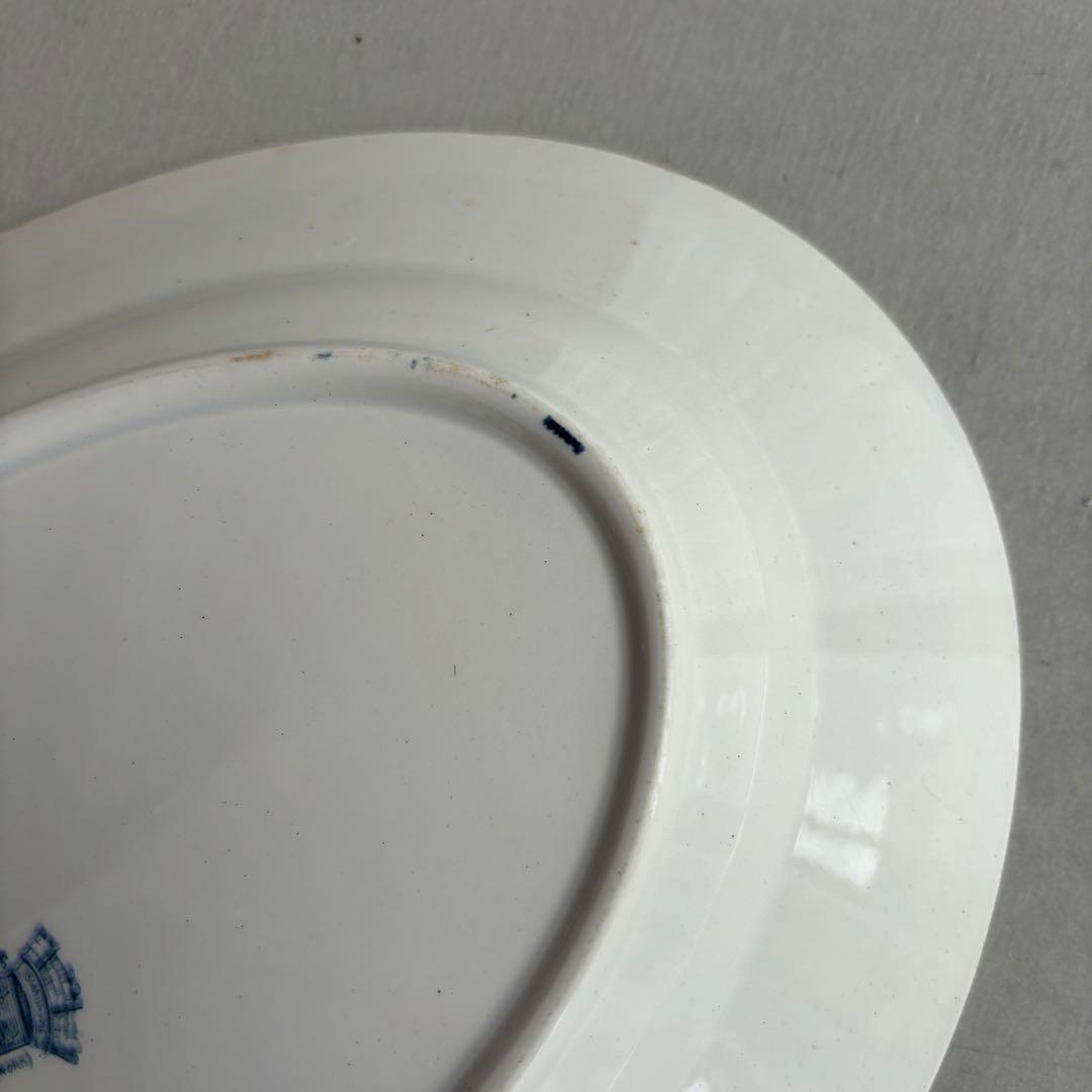 美品 フランスアンティーク サンタマン 宝石ようなガーランドが美しいオーバル大皿