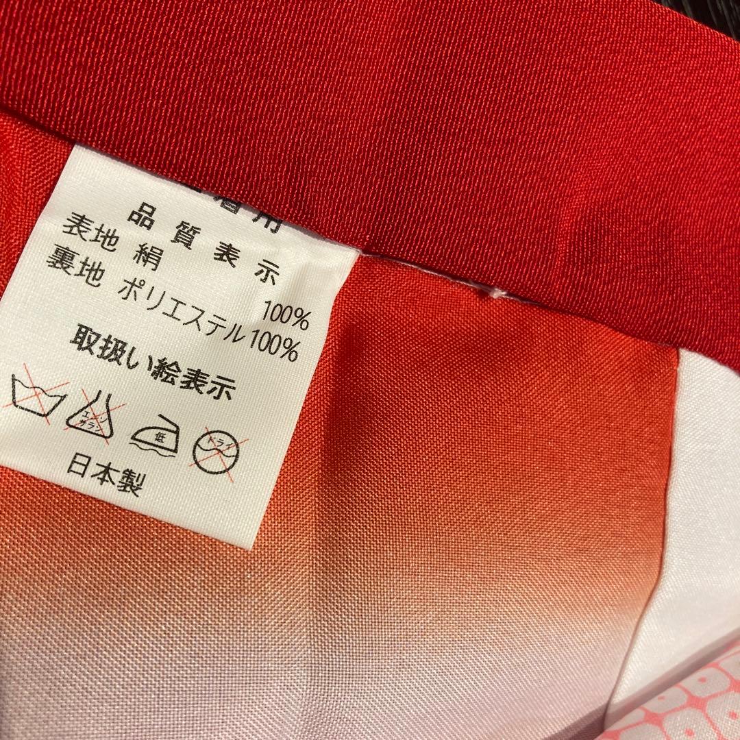 【新品】正絹　七五三用赤色花柄着物