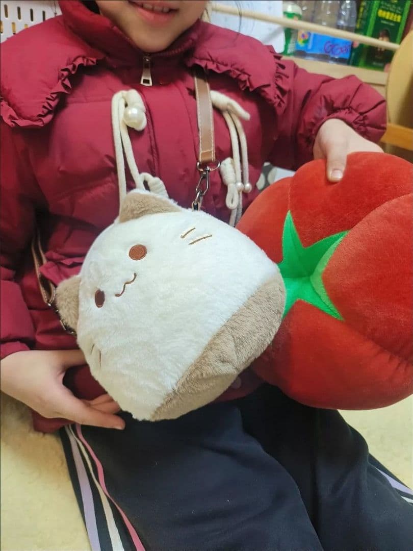 猫の顔 ぬいぐるみバッグ