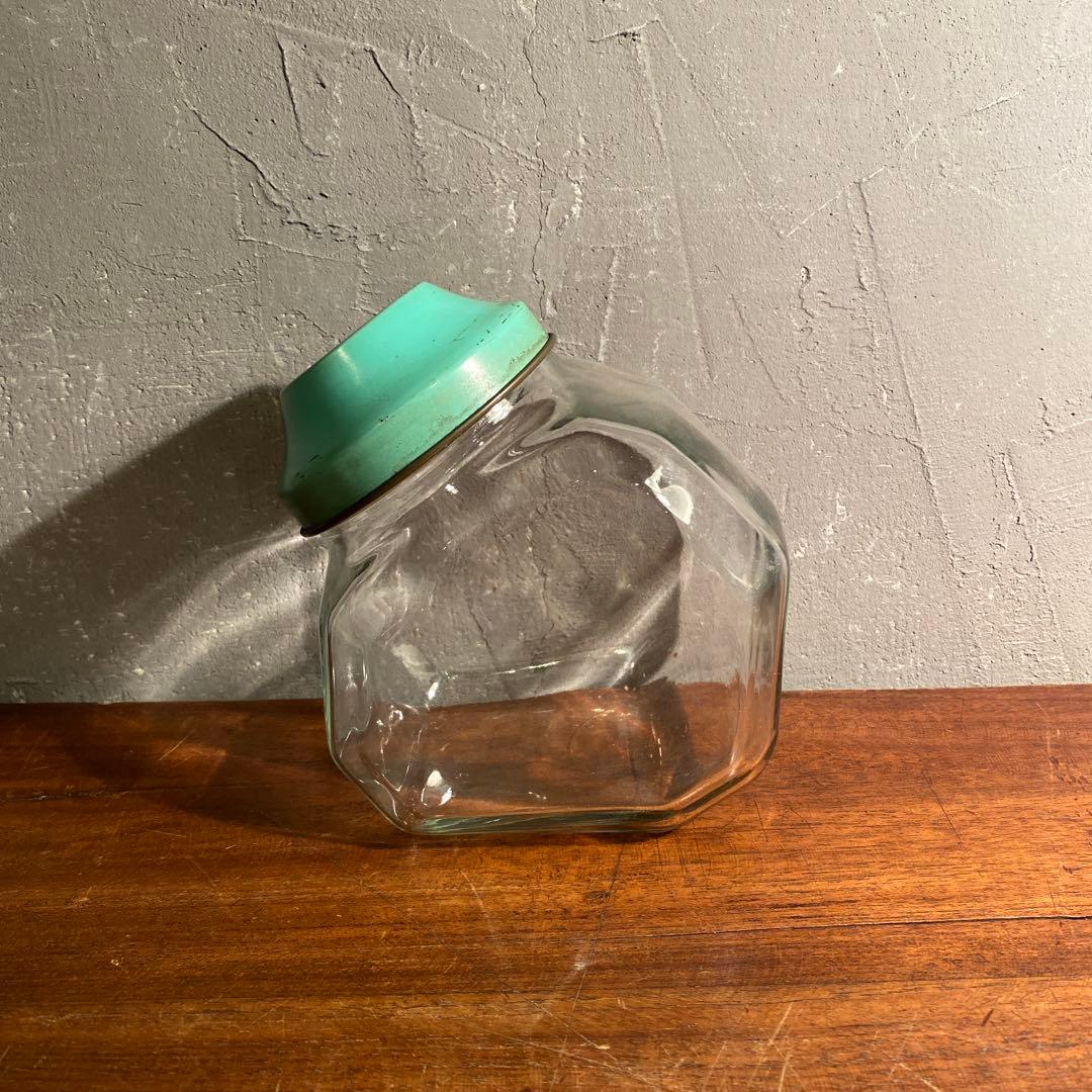 昭和レトロ ミスタードーナツ ガラス 蓋付きキャニスター 瓶 ショーケース