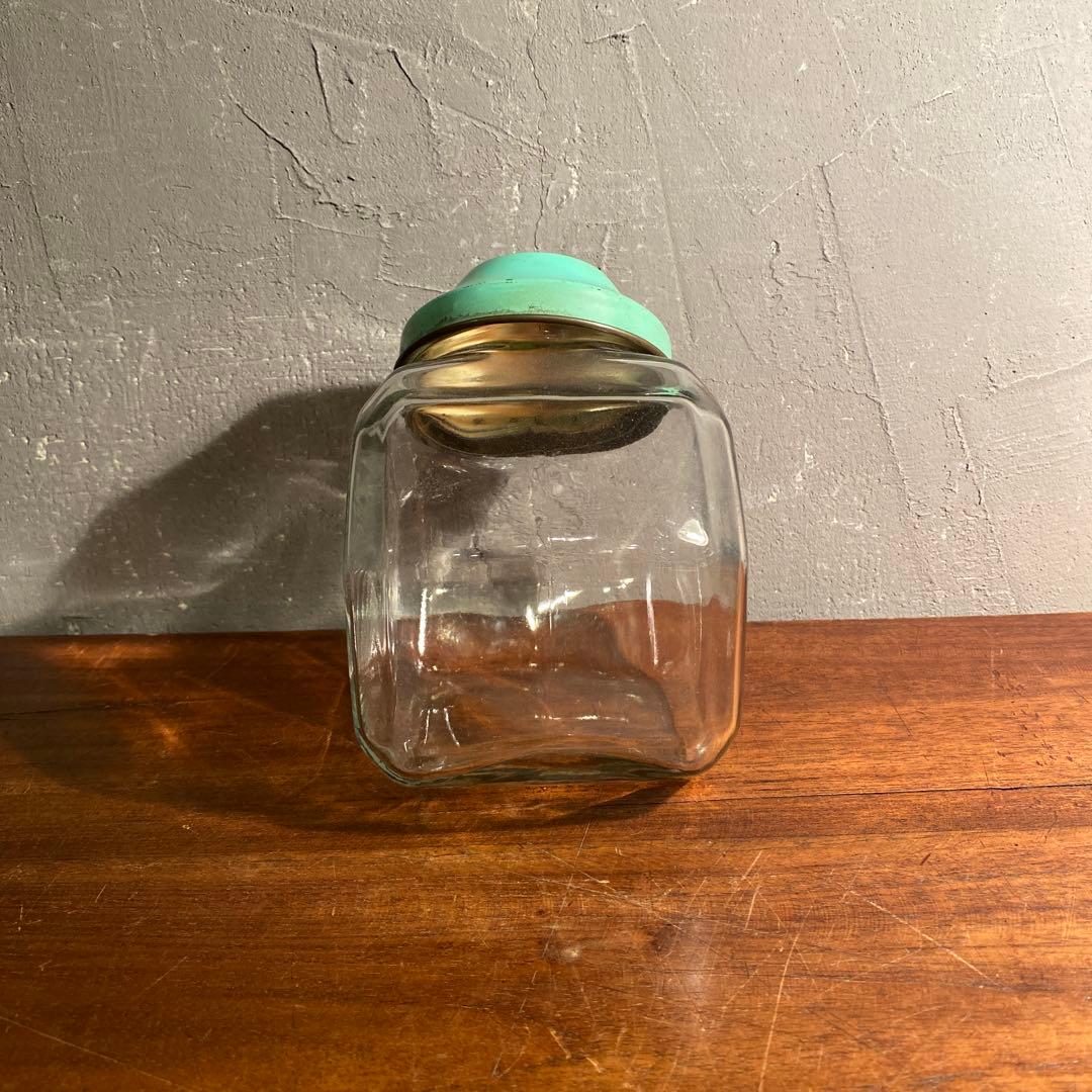 昭和レトロ ミスタードーナツ ガラス 蓋付きキャニスター 瓶 ショーケース