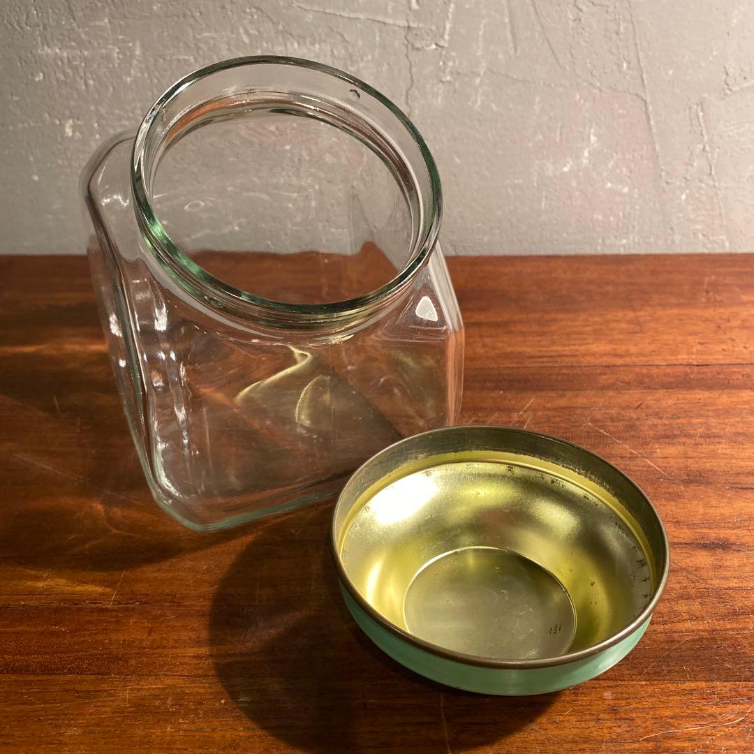 昭和レトロ ミスタードーナツ ガラス 蓋付きキャニスター 瓶 ショーケース