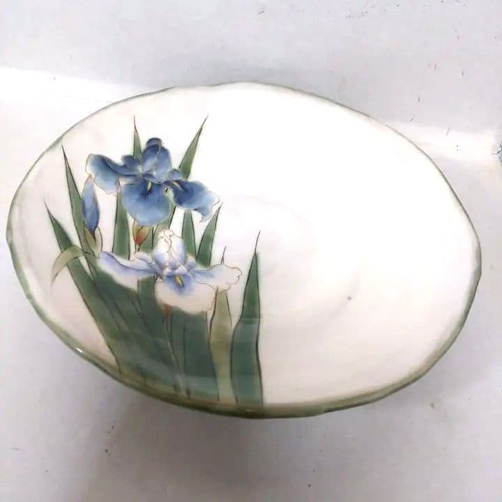 京焼陶あん手描き花柄大皿