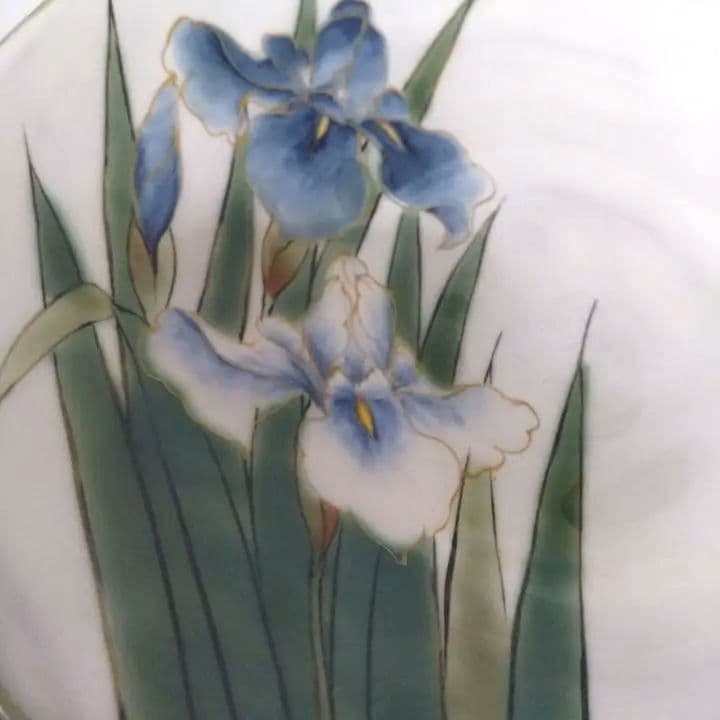 京焼陶あん手描き花柄大皿