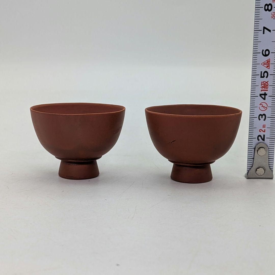 明治大正期 備前森製 備前焼 酒壷（徳利&ぐい呑二対） 共箱 森合名会社 酒器